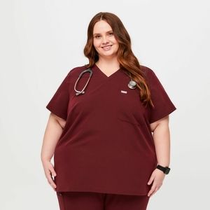Figs Burgundy Catarina One-Pocket Scrub Top Bundle (2) 5XL